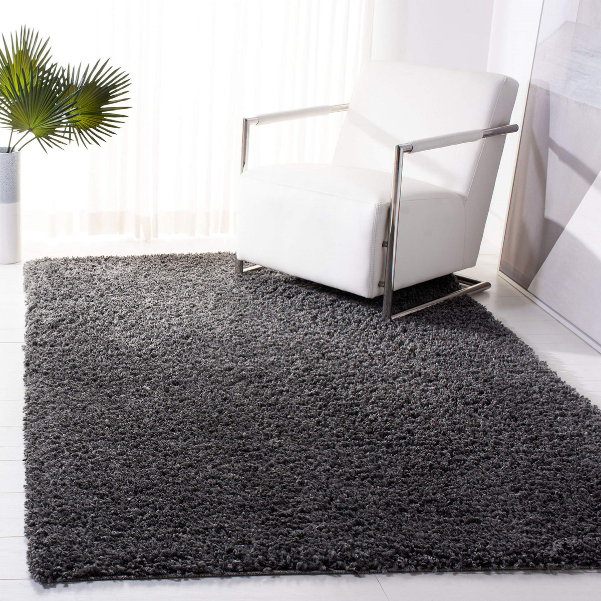 SAFAVIEH August Shag Rug 5'3"x7'6", Soft Plush Modern Ivory AUG200C
