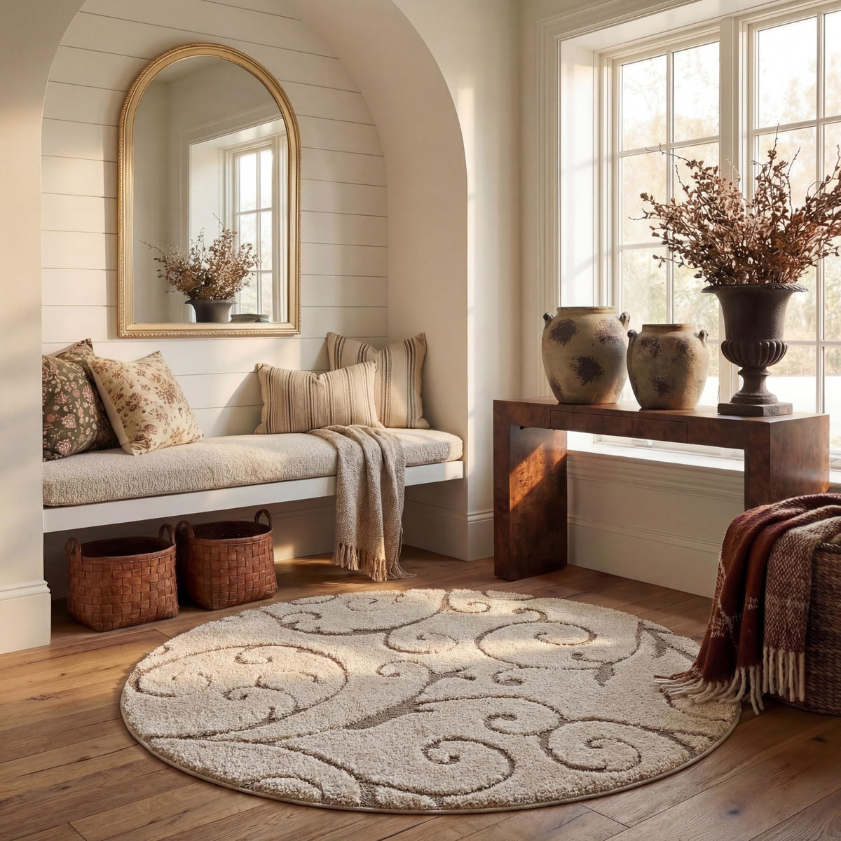 SAFAVIEH Florida Shag Rug 8'x10', Soft Plush Cream & Beige SG455-1113
