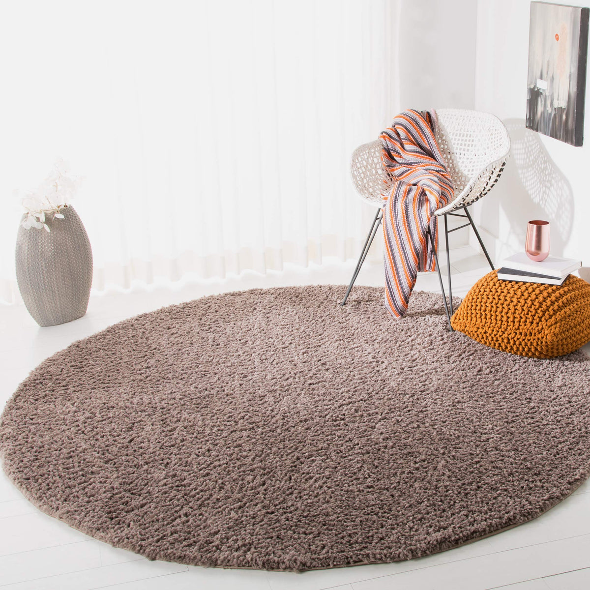 SAFAVIEH August Shag Rug 8'x10', Soft Plush Modern Ivory AUG900C