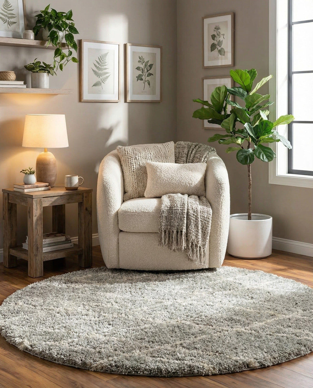 Rugs.com - Soft Touch Shag Rug – 6' 1 x 9' Sage Green Plush Shag Rug – Ultra Soft High Pile Area Rug for Bedroom, Living Room, and Home Office