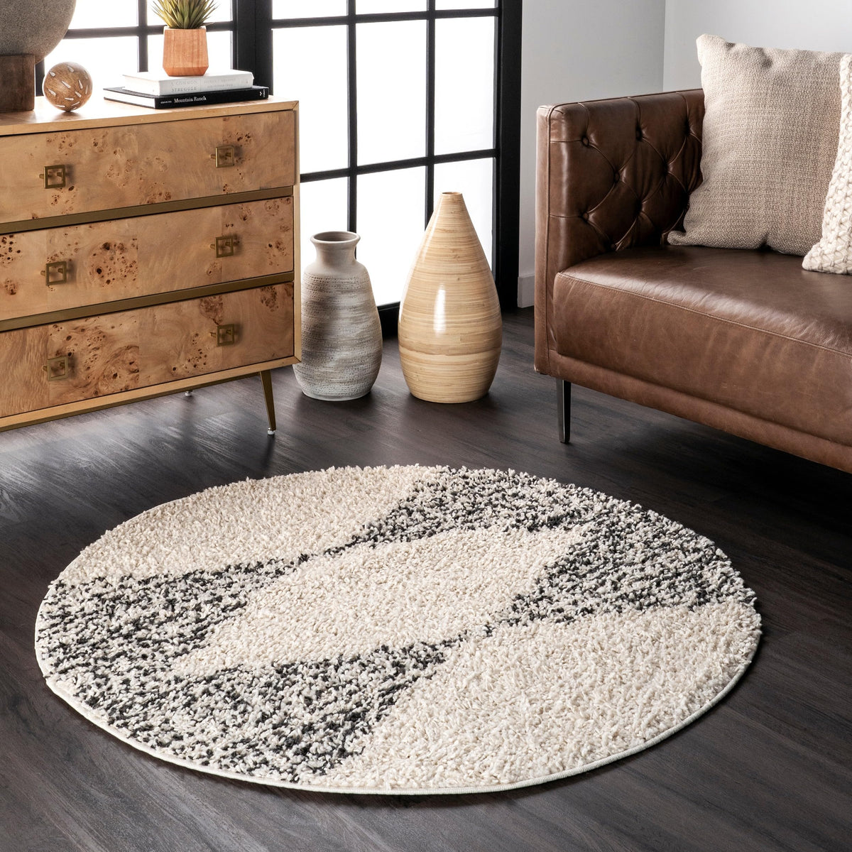 nuLOOM Bria Off White Diamond Power Loomed Area Rug, Oval 3' x 5'