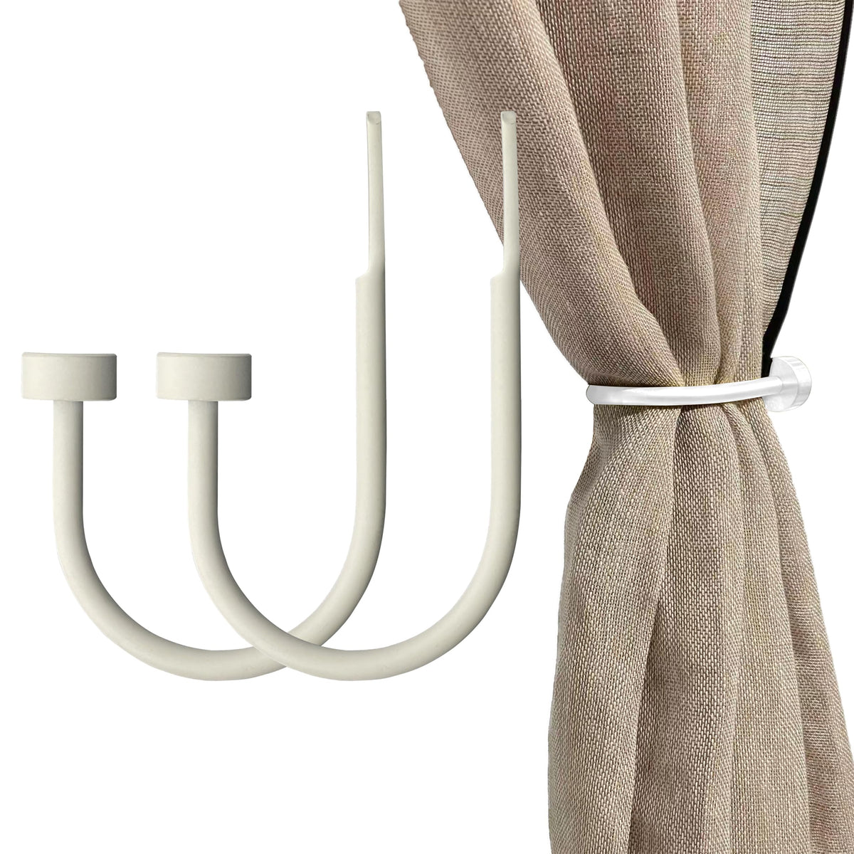Quality Curtain Holdbacks, Solid Steel Curtain Holdback with Disk Finial,Electroplate Finishes, Set of 2 Window Curtain Tieback Hooks, Warm Gold