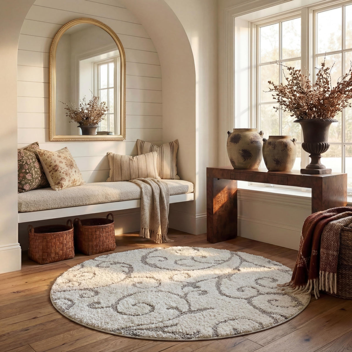 SAFAVIEH Florida Shag Rug 8'x10', Soft Plush Cream & Beige SG455-1113