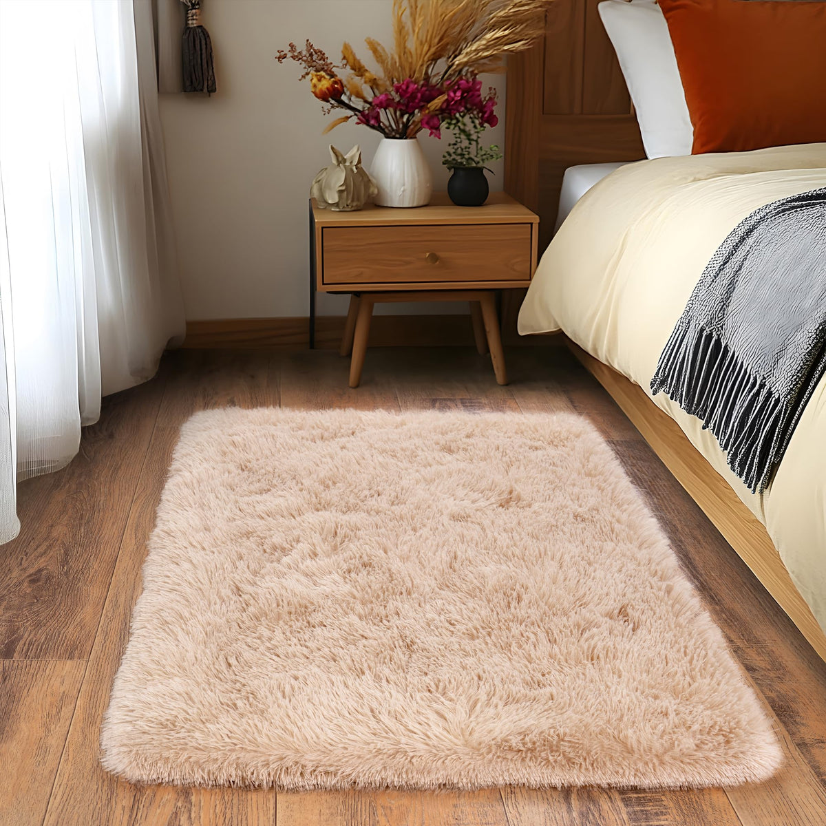 8x10 Area Rugs for Living Room, Ultra Soft Large Shag Black Bedroom Rug Upgrade Non-Slip Plush Modern Fluffy Carpet for Kids Boys Girls Room Home Decor Aesthetic
