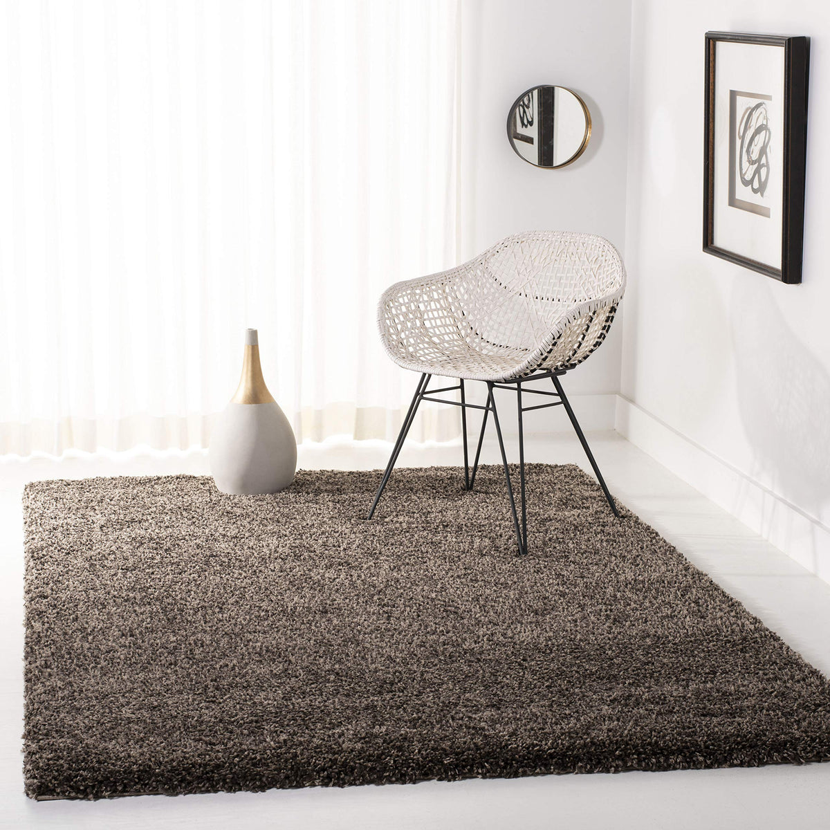 SAFAVIEH Area Rug 8x10 - California Shag Collection - Large - Beige, Non-Shedding & Easy to Clean, Ultra Plush Thick Pile, Ideal for Living Room, Bedroom, Dining Space (SG151-1313)