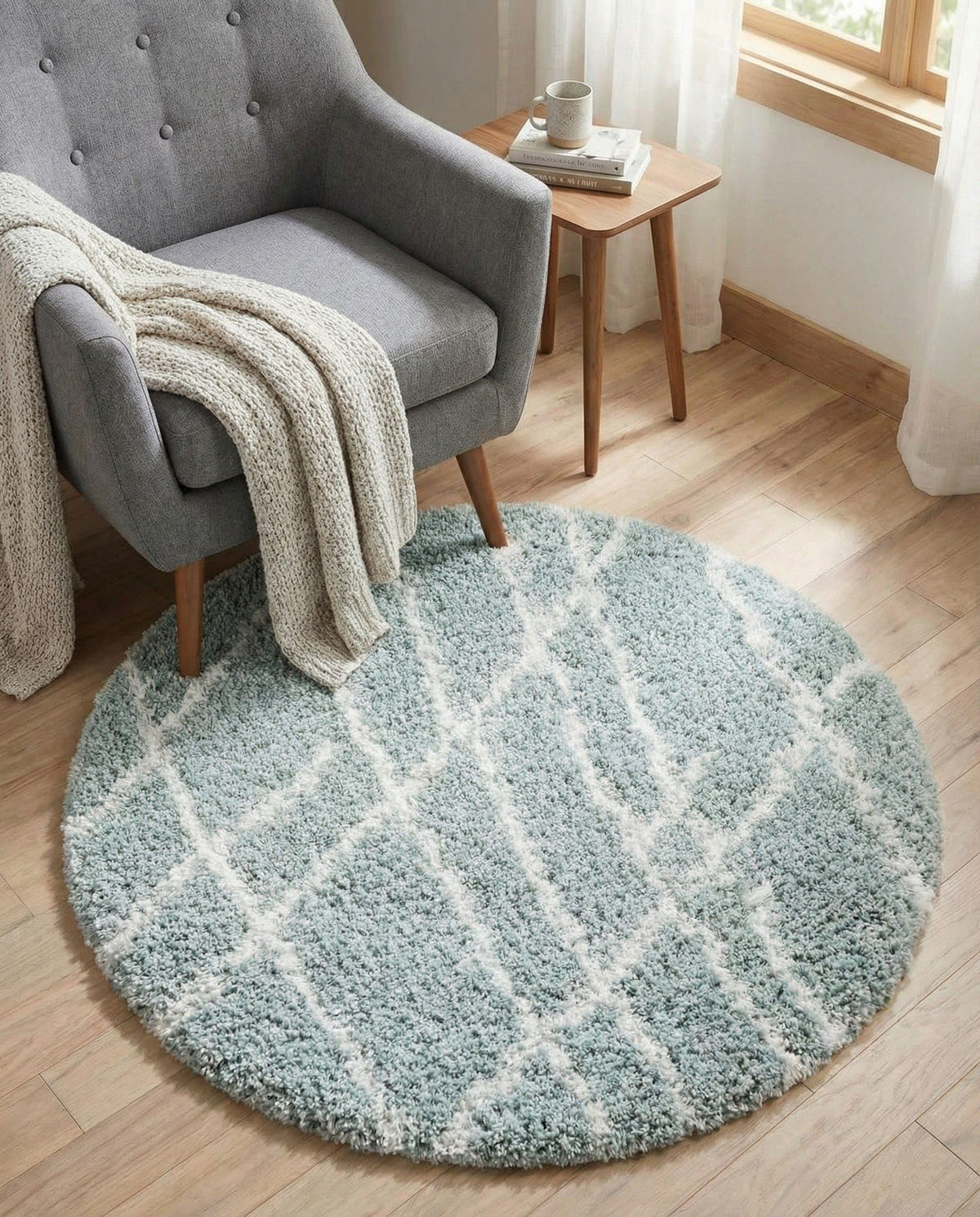 Rugs.com - Soft Touch Shag Rug – 6' 1 x 9' Sage Green Plush Shag Rug – Ultra Soft High Pile Area Rug for Bedroom, Living Room, and Home Office