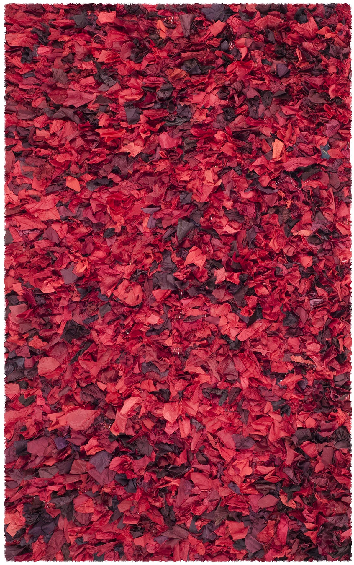 SAFAVIEH Rio Shag Collection Area Rug - 5' x 8', Creme, Handmade Decorative, 3.5-inch Thick Ideal for High Traffic Areas in Living Room, Bedroom (SG951W)