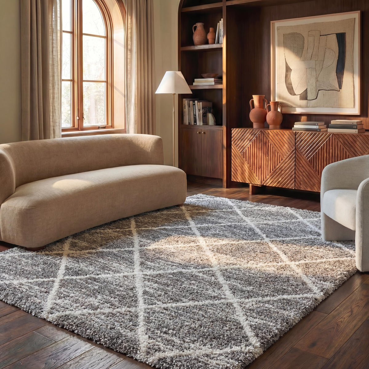 SAFAVIEH Hudson Shag Rug 8'x10', Soft Plush Moroccan Ivory & Beige SGH281D
