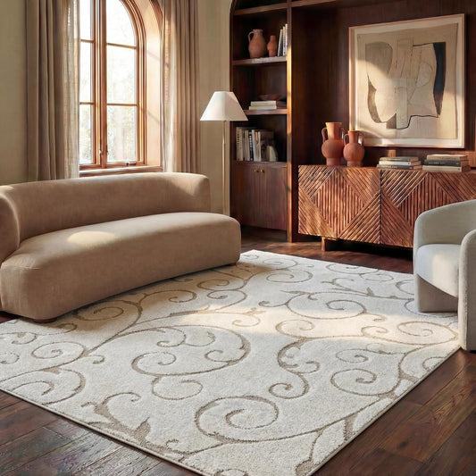 SAFAVIEH Florida Shag Rug 8'x10', Soft Plush Cream & Beige SG455-1113