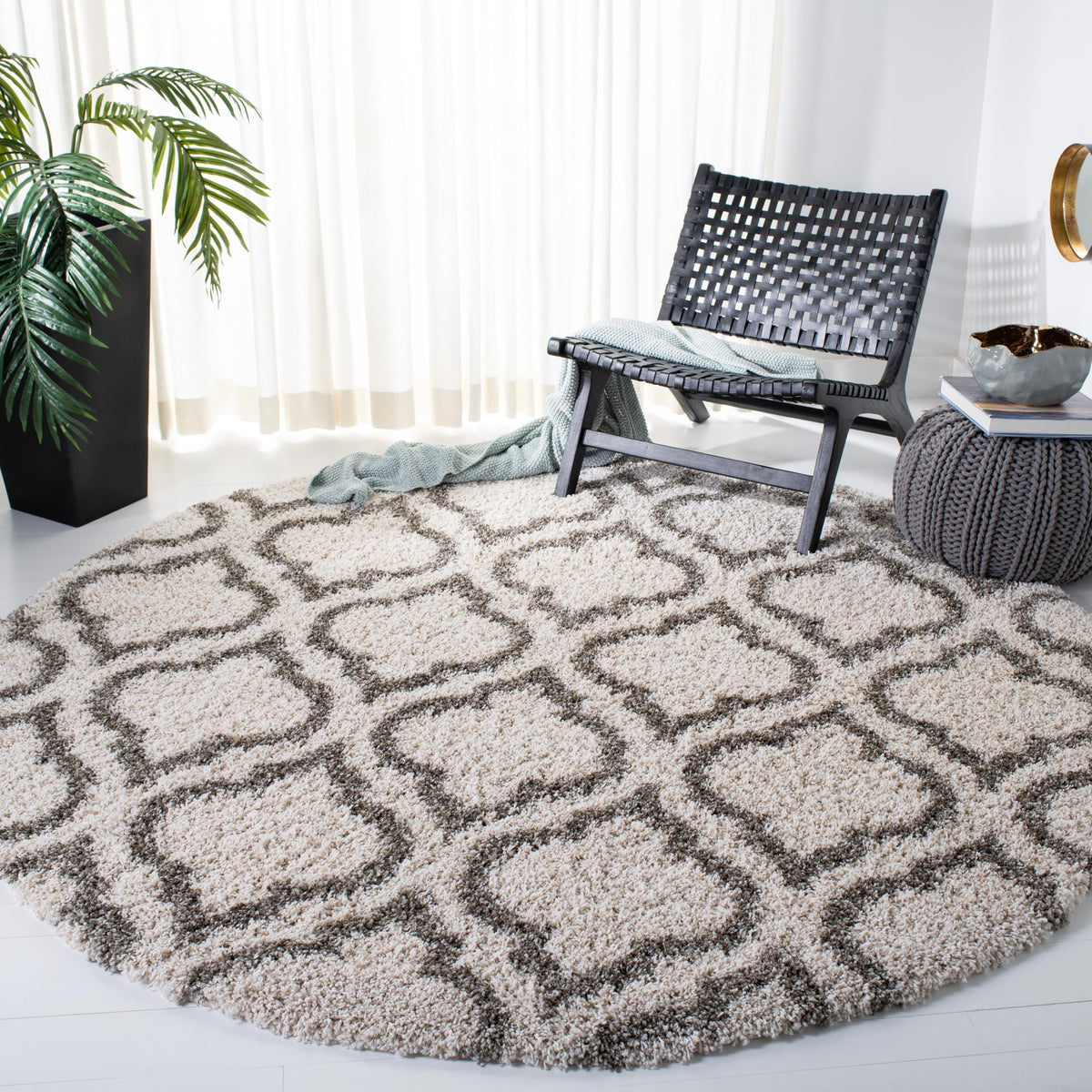 SAFAVIEH Hudson Shag Rug 8x10, Plush Large Multi Ivory & Beige SGH284E