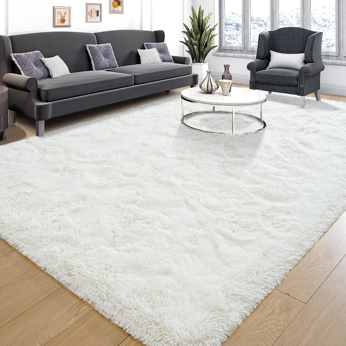 Tepook Fluffy Large Rugs for Living Room, 8x10 Area Rugs for Bedroom