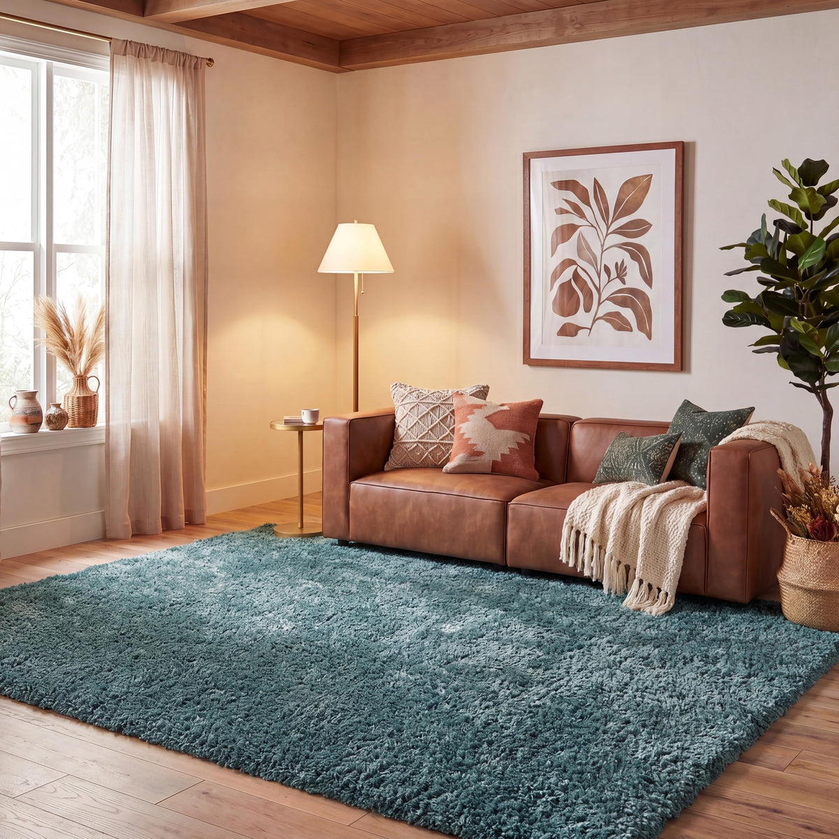 SAFAVIEH California Shag Collection Area Rug - 8' x 10', Ivory, Non-Shedding & Easy to Clean, Ultra Plush Thick Pile, Ideal for Living Room, Bedroom, Dining Space (SG151-1212)