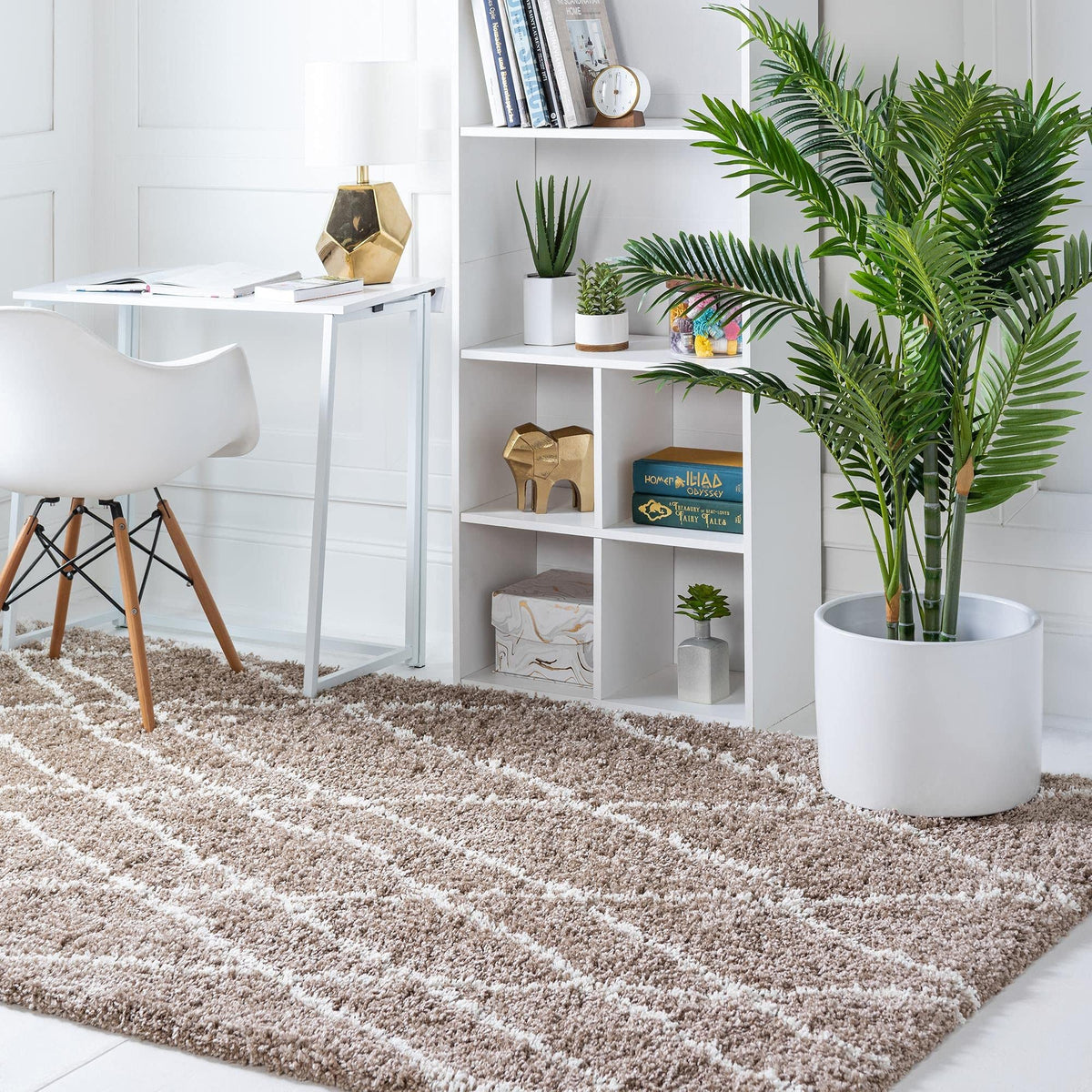 Rugs.com - Soft Touch Shag Rug – 6' 1 x 9' Sage Green Plush Shag Rug – Ultra Soft High Pile Area Rug for Bedroom, Living Room, and Home Office
