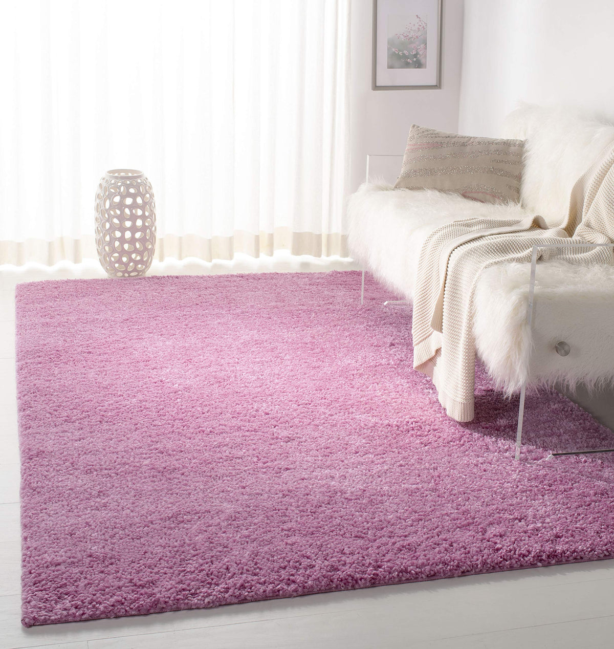 SAFAVIEH August Shag Rug 8'x10', Soft Plush Modern Ivory AUG900C
