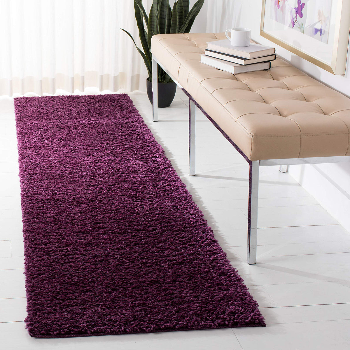 SAFAVIEH August Shag Rug 8'x10', Soft Plush Modern Ivory AUG900C