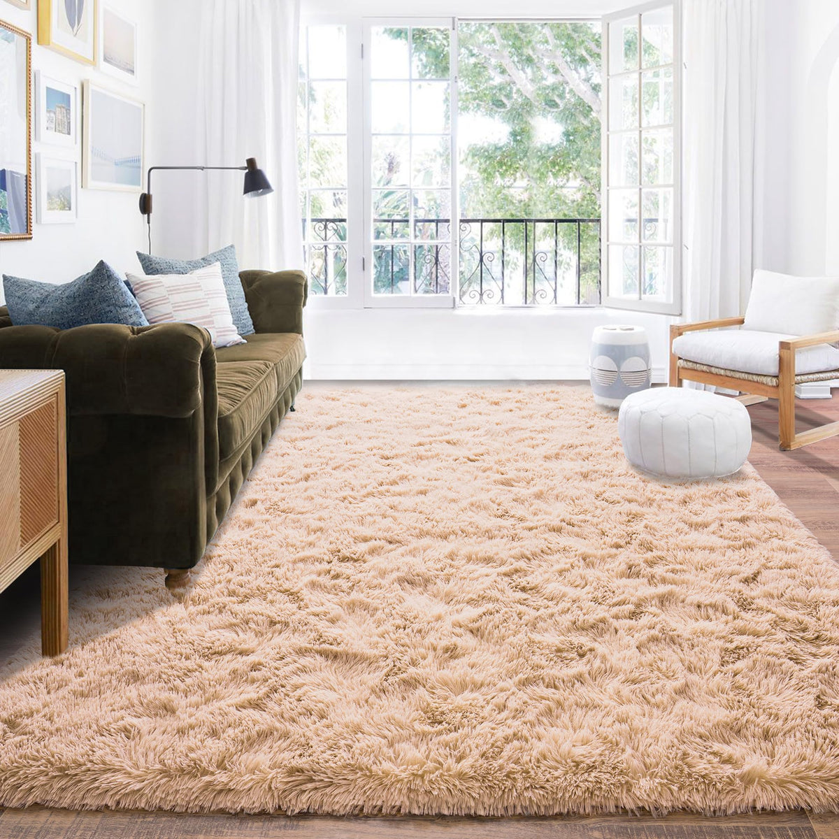 8x10 Area Rugs for Living Room, Ultra Soft Large Shag Black Bedroom Rug Upgrade Non-Slip Plush Modern Fluffy Carpet for Kids Boys Girls Room Home Decor Aesthetic
