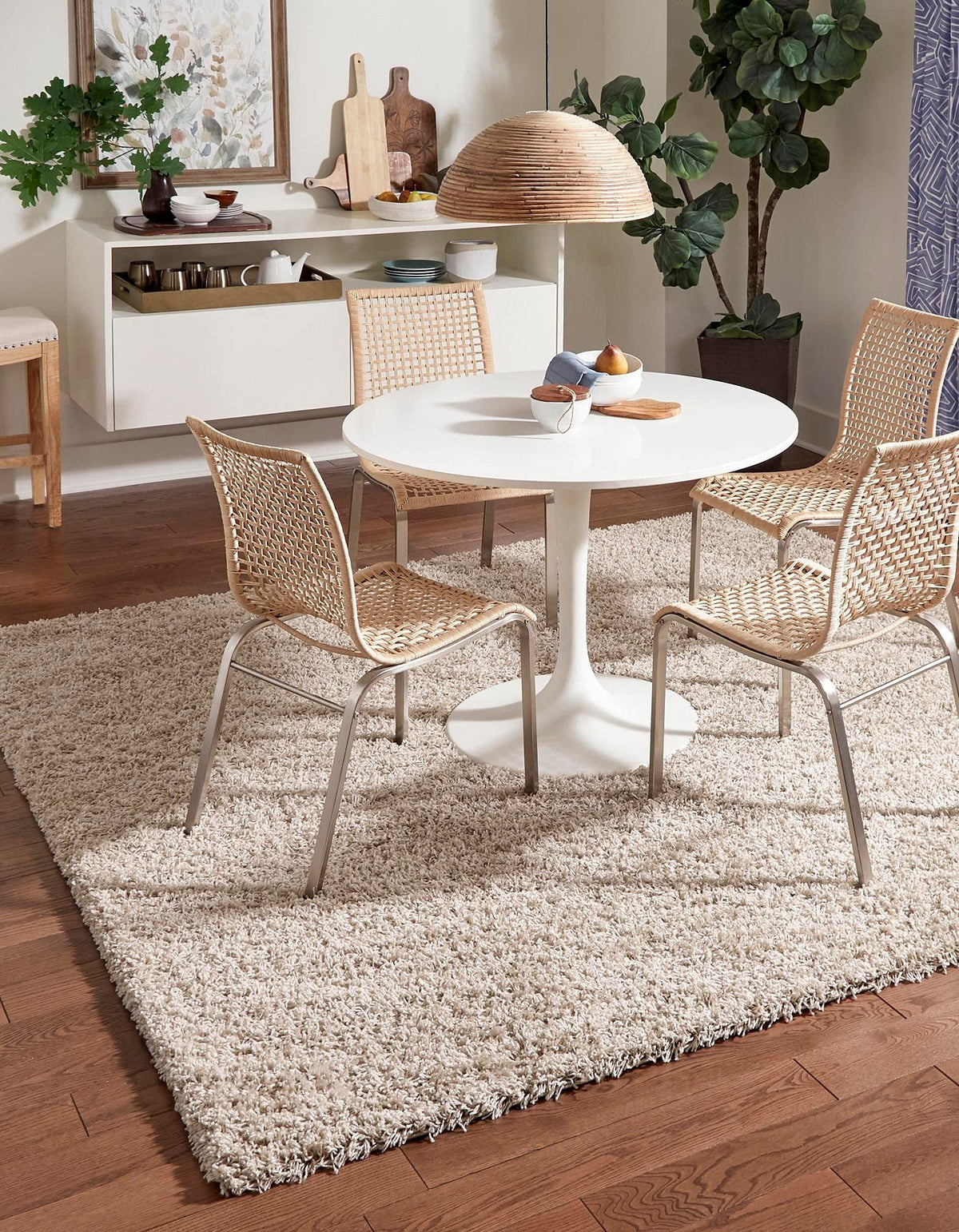 Unique Loom Solid Shag Collection Area Rug (8' x 10' Rectangle, Sandy Brown)