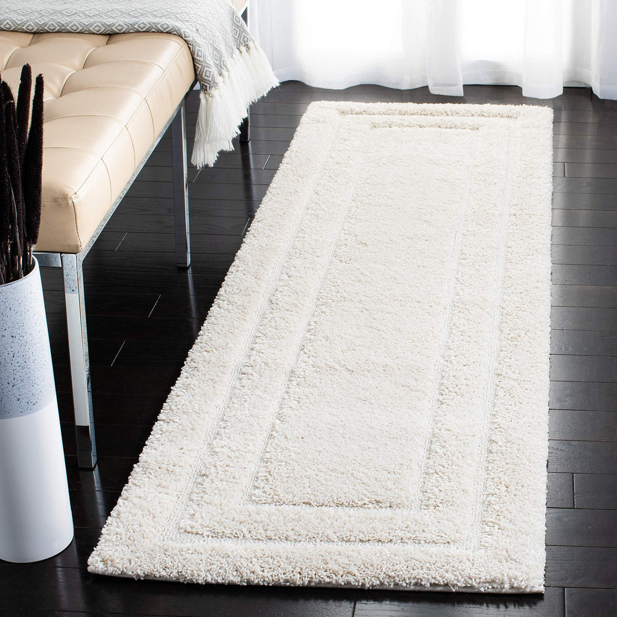 SAFAVIEH Florida Shag Rug 8'x10', Soft Plush Modern Cream SG454-1111