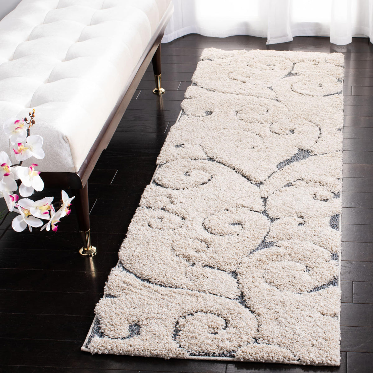 SAFAVIEH Florida Shag Rug 8'x10', Soft Plush Cream & Beige SG455-1113