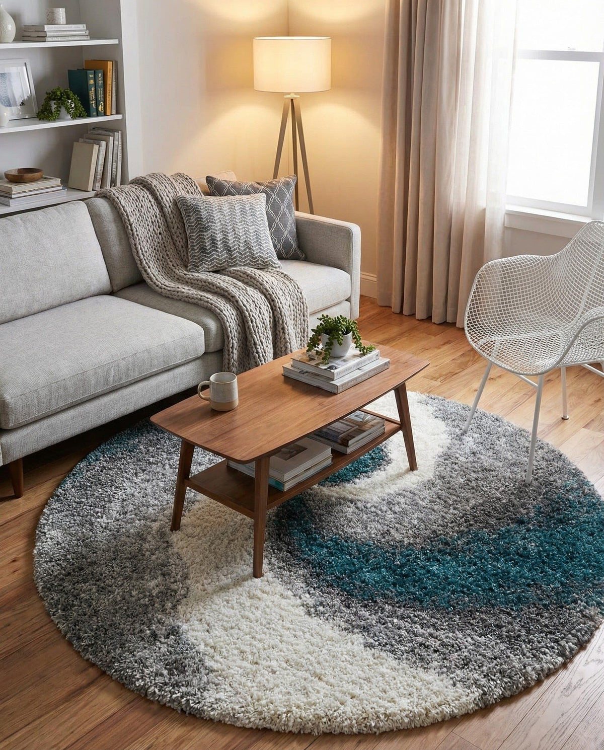 Rugs.com - Soft Touch Shag Rug – 4' 1 x 6' 1 Khaki Shag Rug – Plush Abstract Design for Bedrooms, Living Rooms, and Home Offices