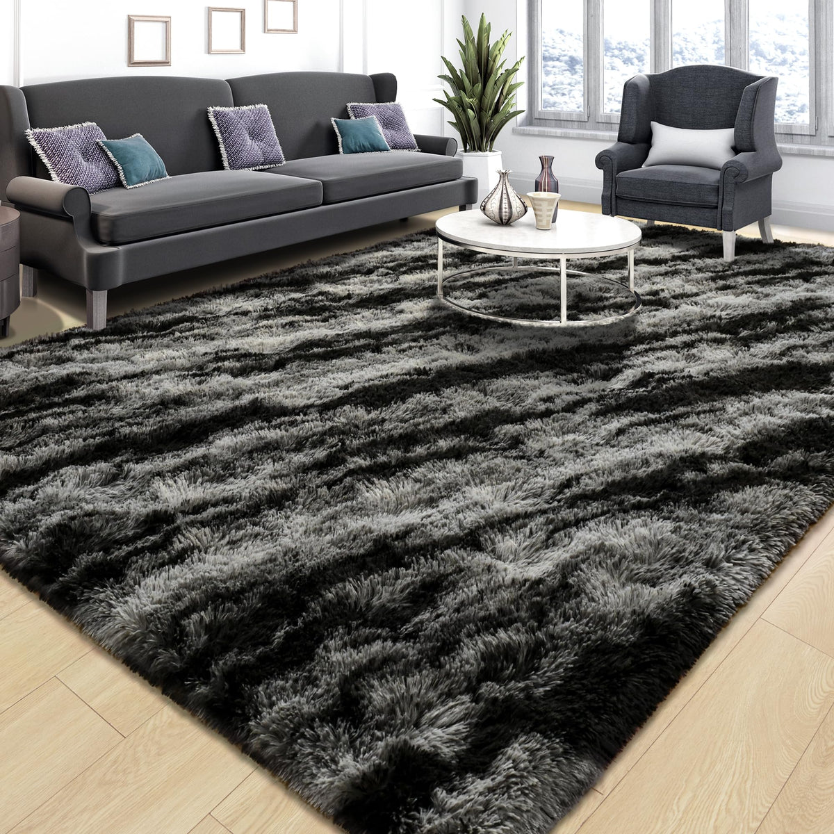 Tepook Fluffy Large Rugs for Living Room, 8x10 Area Rugs for Bedroom