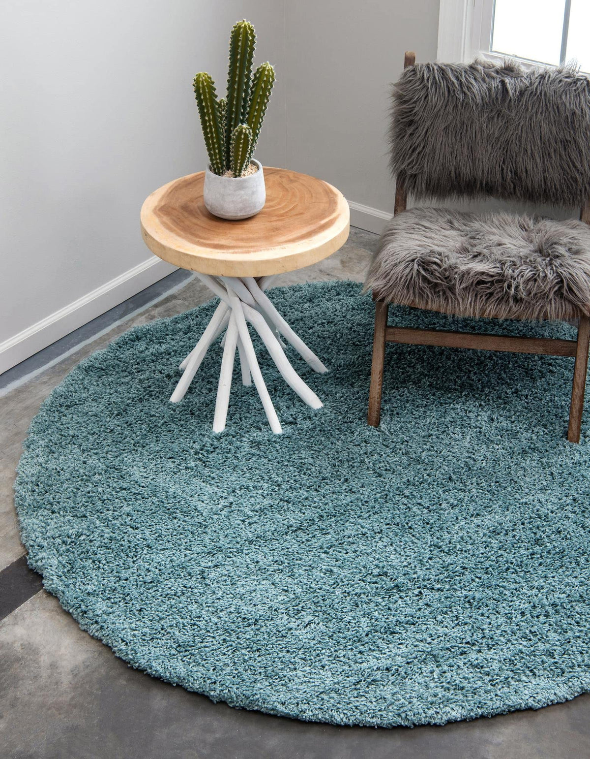 Unique Loom Solid Shag Collection Area Rug (8' x 10' Rectangle, Sandy Brown)