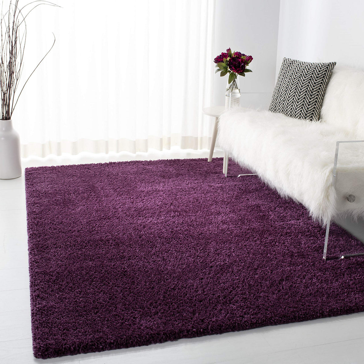 SAFAVIEH August Shag Rug 8'x10', Soft Plush Modern Ivory AUG900C