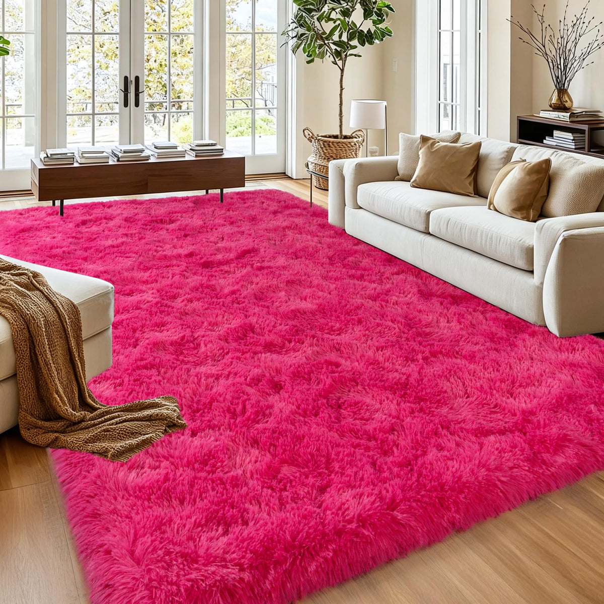 Mugorn Small Soft Shag Rugs for Bedroom, 4x6 Fluffy Area Rugs for Living Room