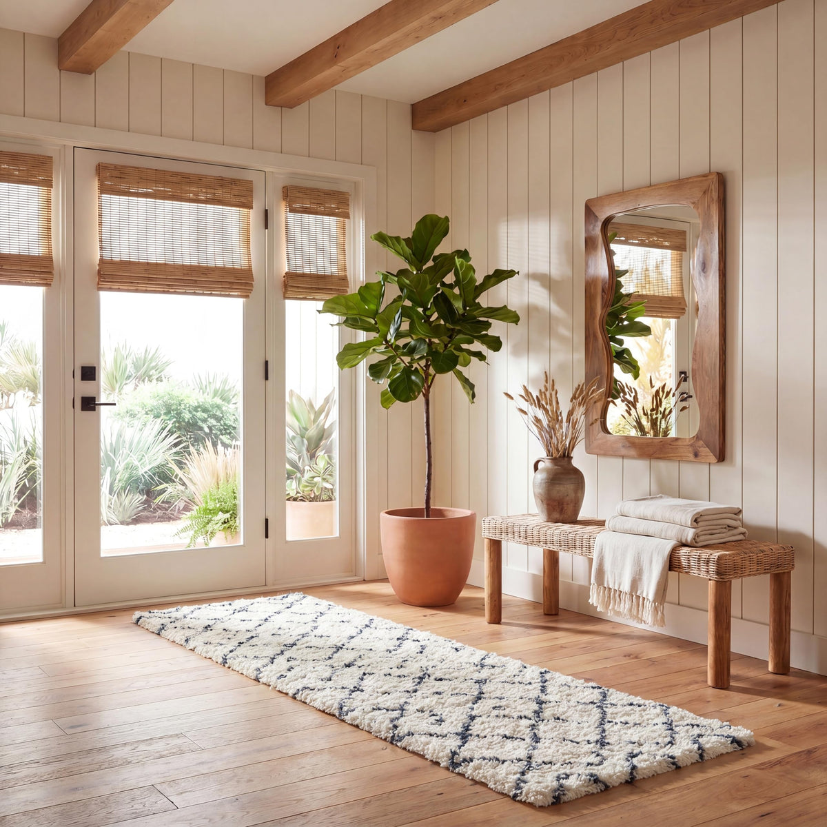 SAFAVIEH Arizona Shag Rug 5'1"x7'6", Soft Plush Ivory & Beige ASG743A