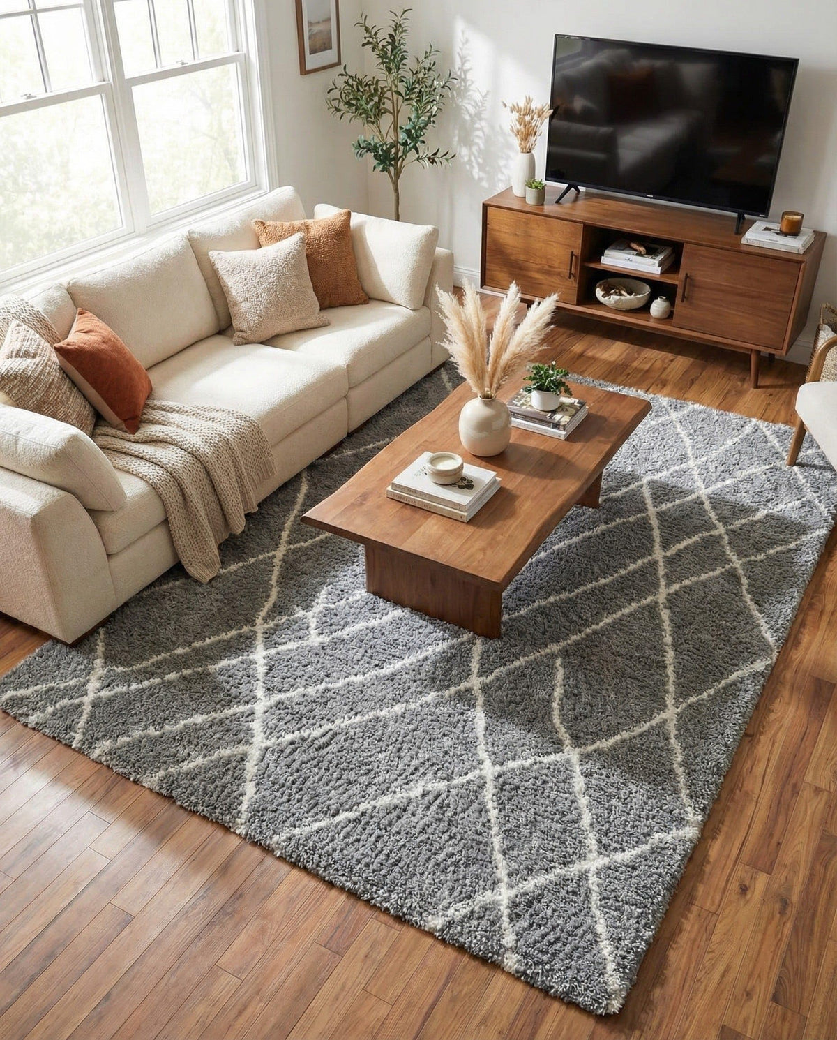 Rugs.com - Soft Touch Shag Rug – 6' 1 x 9' Sage Green Plush Shag Rug – Ultra Soft High Pile Area Rug for Bedroom, Living Room, and Home Office