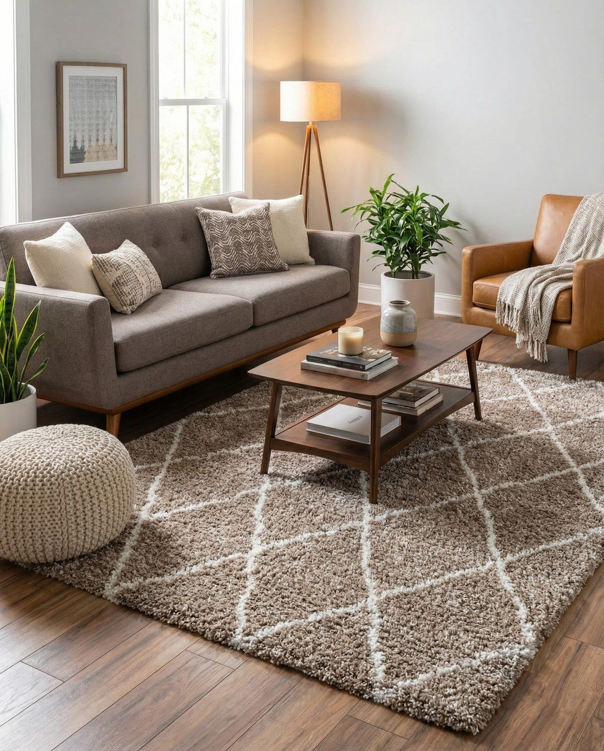 Rugs.com - Soft Touch Shag Rug – 6' 1 x 9' Sage Green Plush Shag Rug – Ultra Soft High Pile Area Rug for Bedroom, Living Room, and Home Office