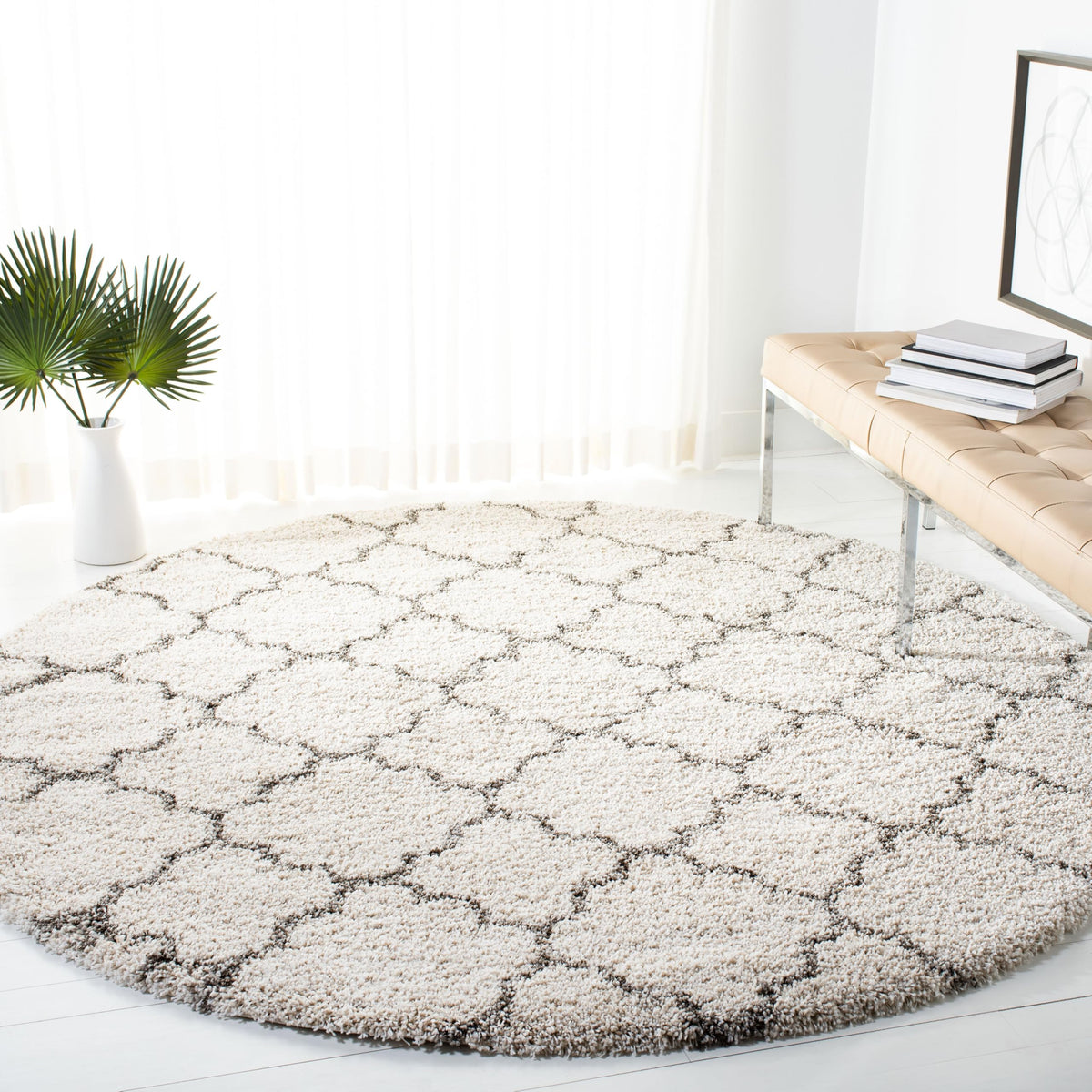 SAFAVIEH Hudson Shag Rug 9'x12', Soft Plush Modern Navy & Ivory SGH282C