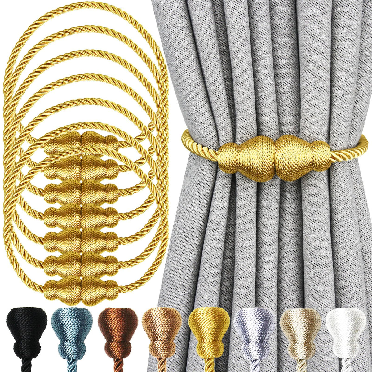 Magnetic Curtain Tiebacks Decorative Curtain Holders for Drapes Nieffeiy