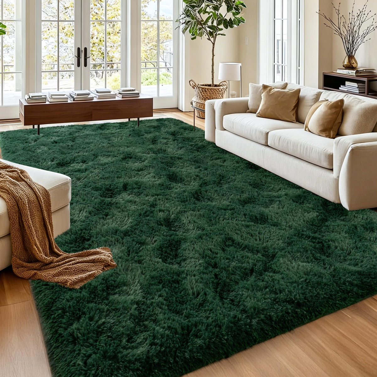 Mugorn 8x10 Area Rugs for Living Room, Large Fluffy Cream White Rugs