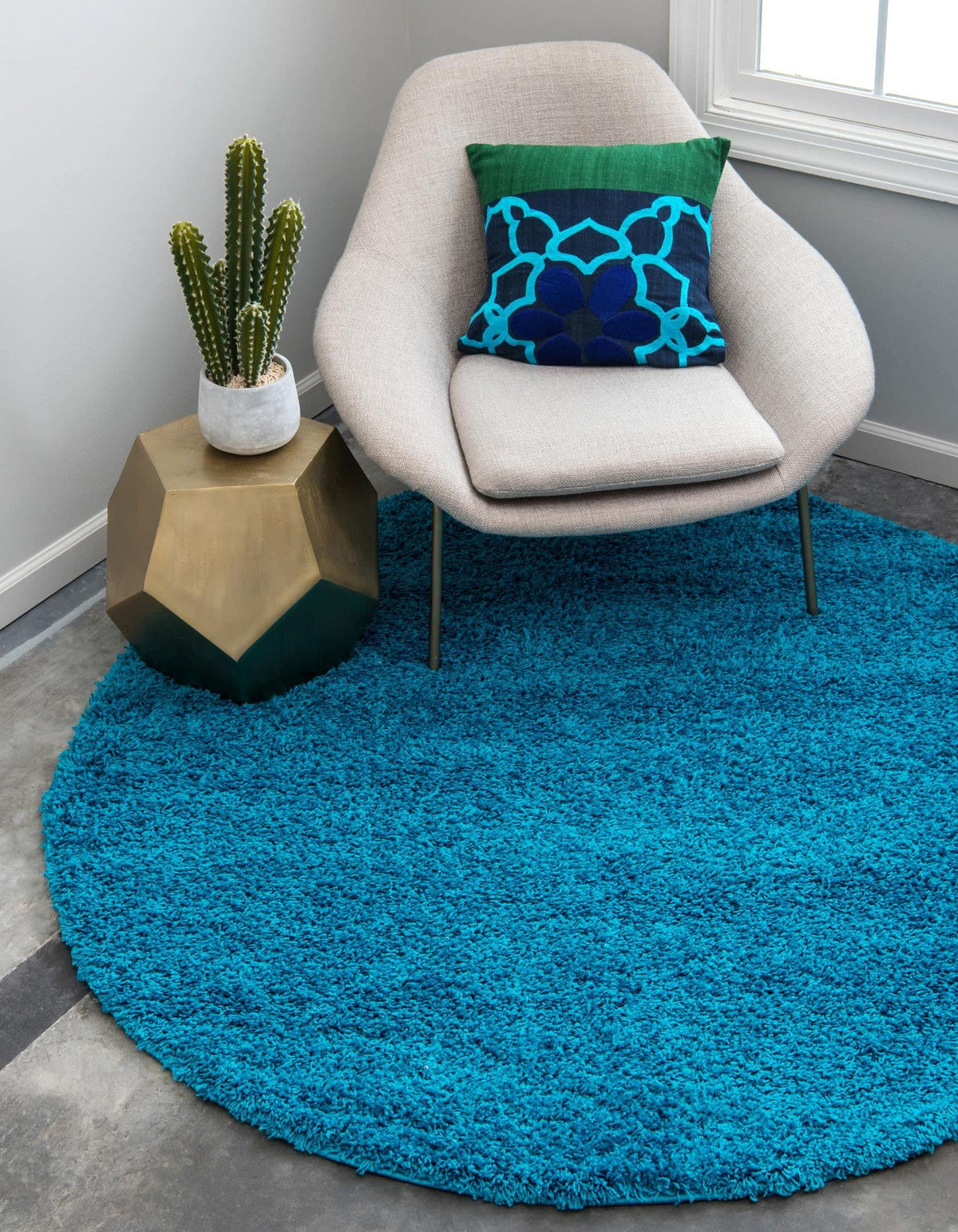 Unique Loom Solid Shag Collection Area Rug (8' x 10' Rectangle, Sandy Brown)