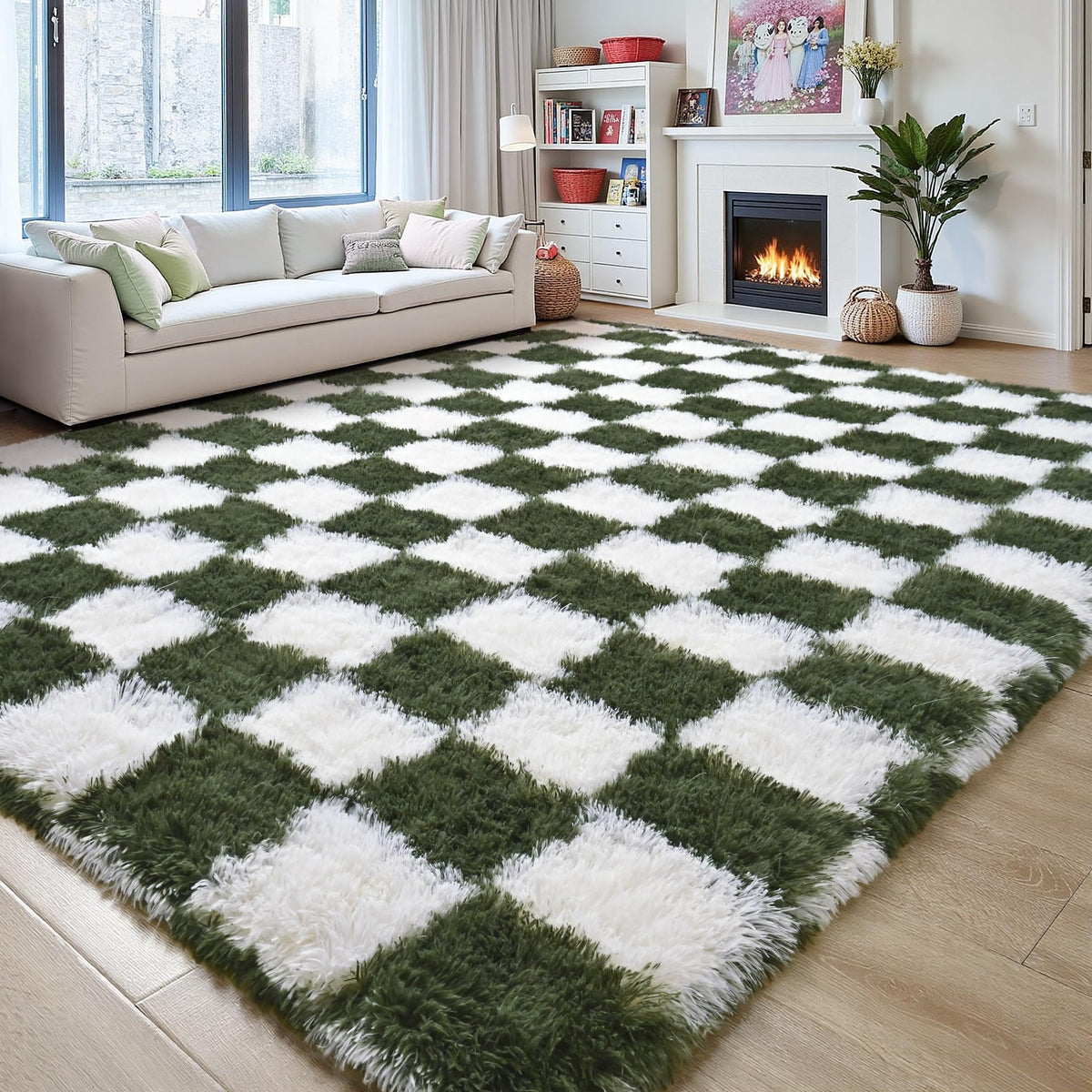 5x7 Plush Burgundy Red Area Rug