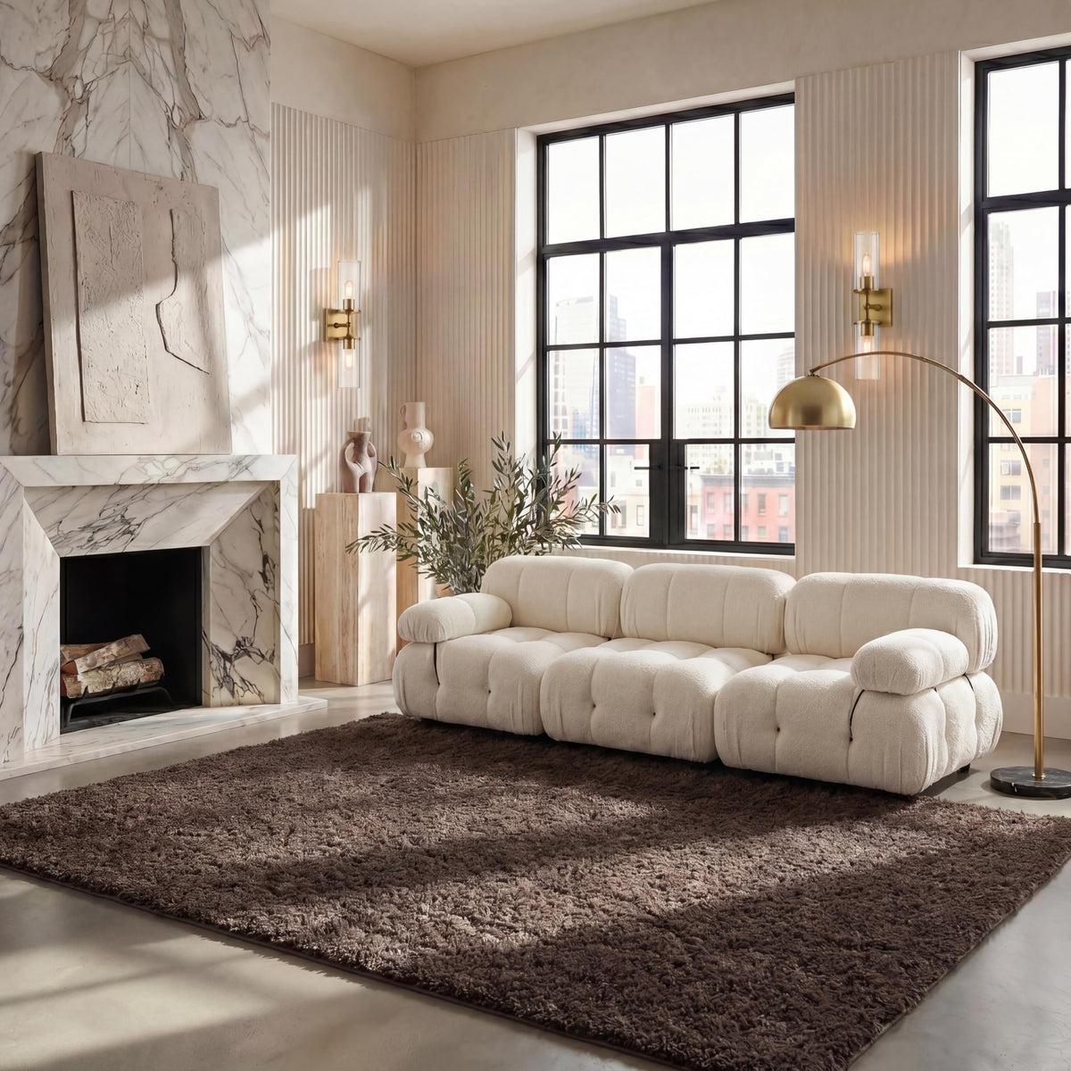 SAFAVIEH August Shag Rug 8'x10', Soft Plush Modern Ivory AUG900C