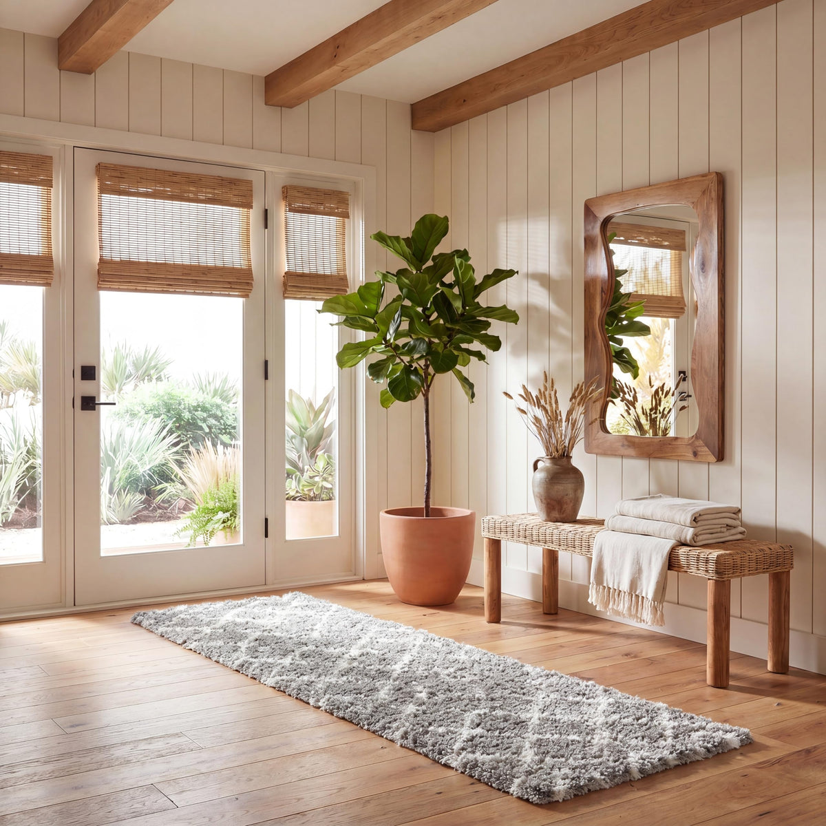 SAFAVIEH Arizona Shag Rug 5'1"x7'6", Soft Plush Ivory & Beige ASG743A