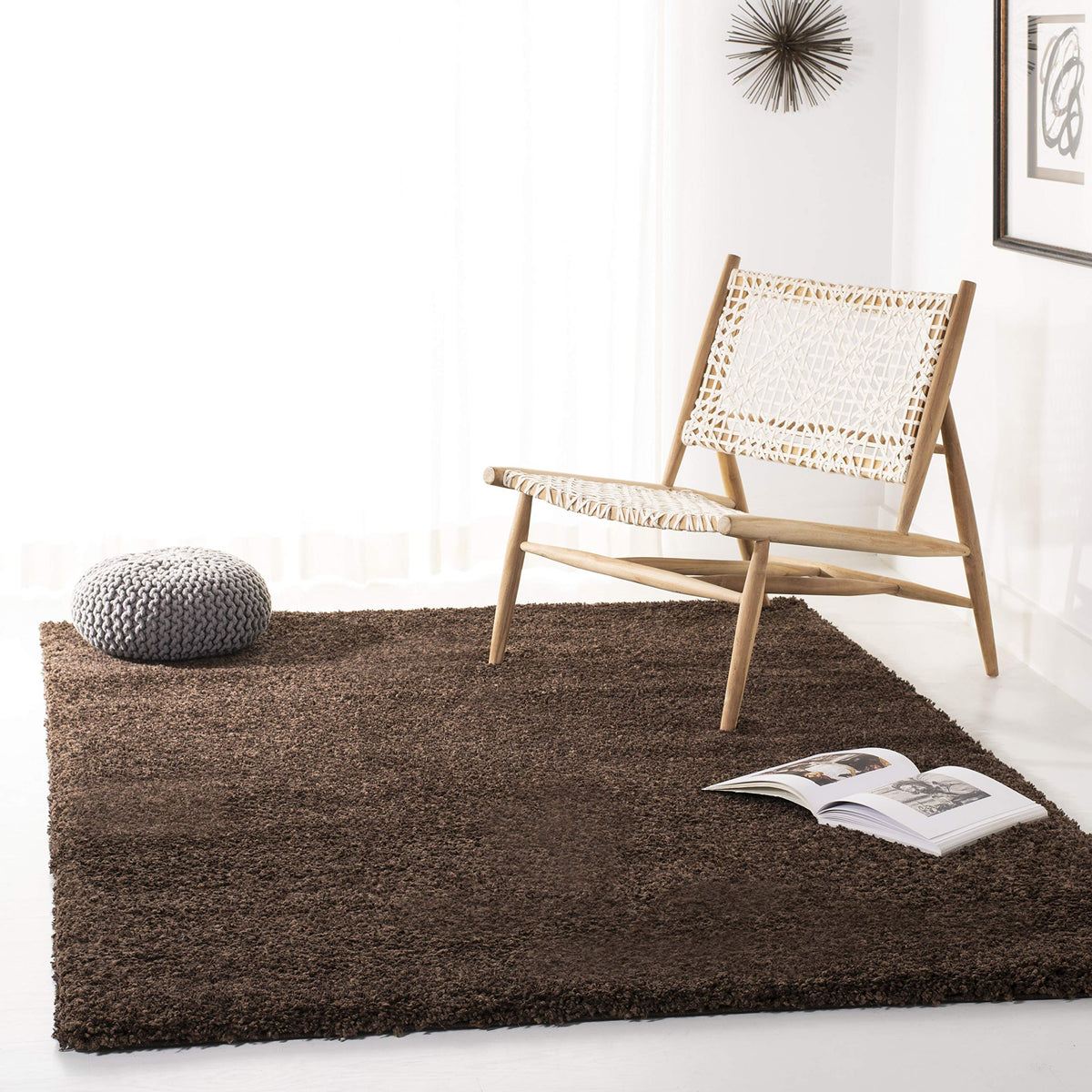 SAFAVIEH Area Rug 8x10 - California Shag Collection - Large - Beige, Non-Shedding & Easy to Clean, Ultra Plush Thick Pile, Ideal for Living Room, Bedroom, Dining Space (SG151-1313)