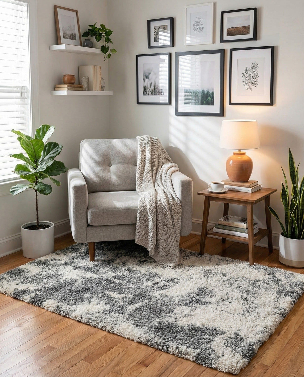 Rugs.com - Soft Touch Shag Rug – 7' 1 x 10' Khaki Shag Rug – Plush Easy-Clean Area Rug, Ideal for Bedrooms, Living Rooms, and Offices