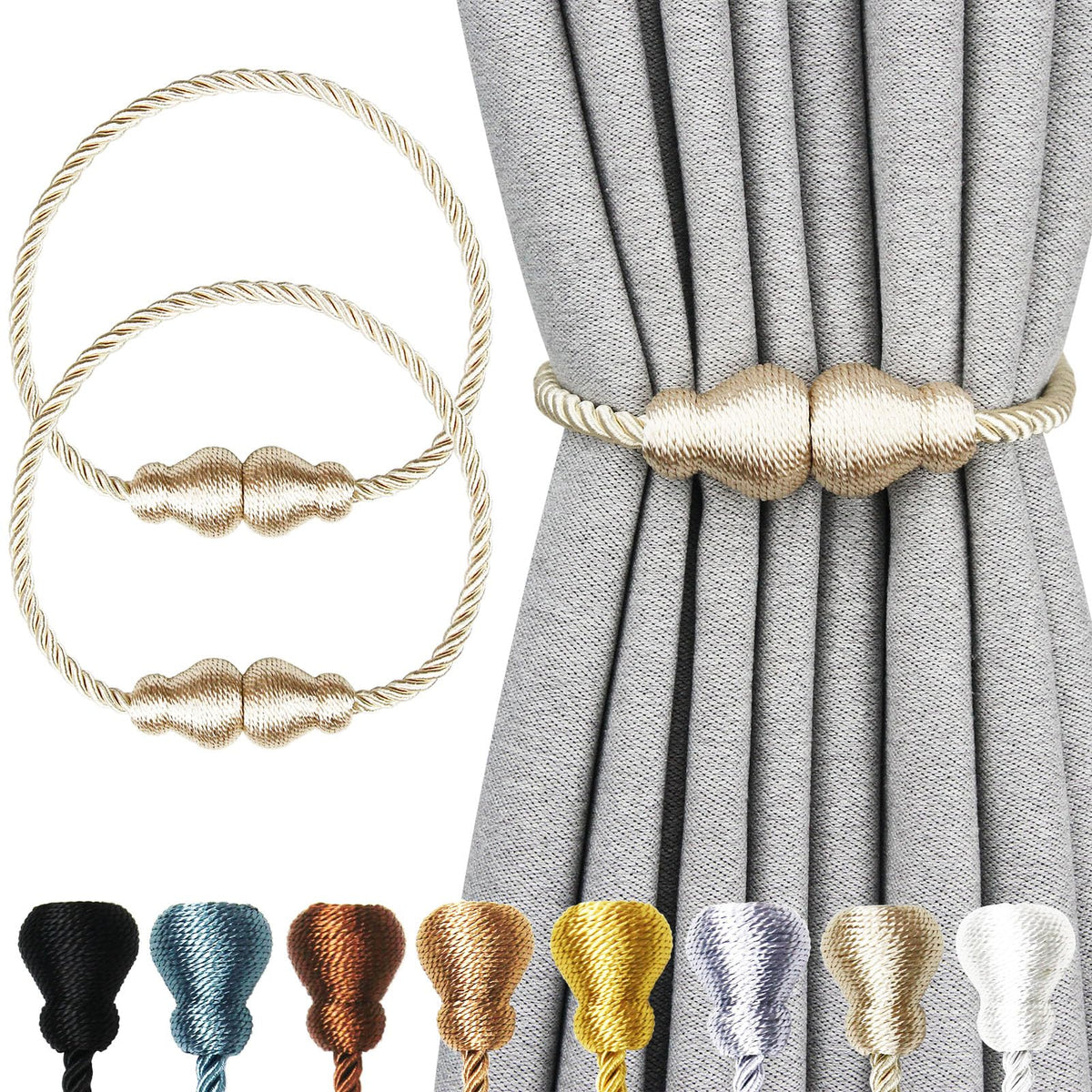 Magnetic Curtain Tiebacks Decorative Curtain Holders for Drapes Nieffeiy