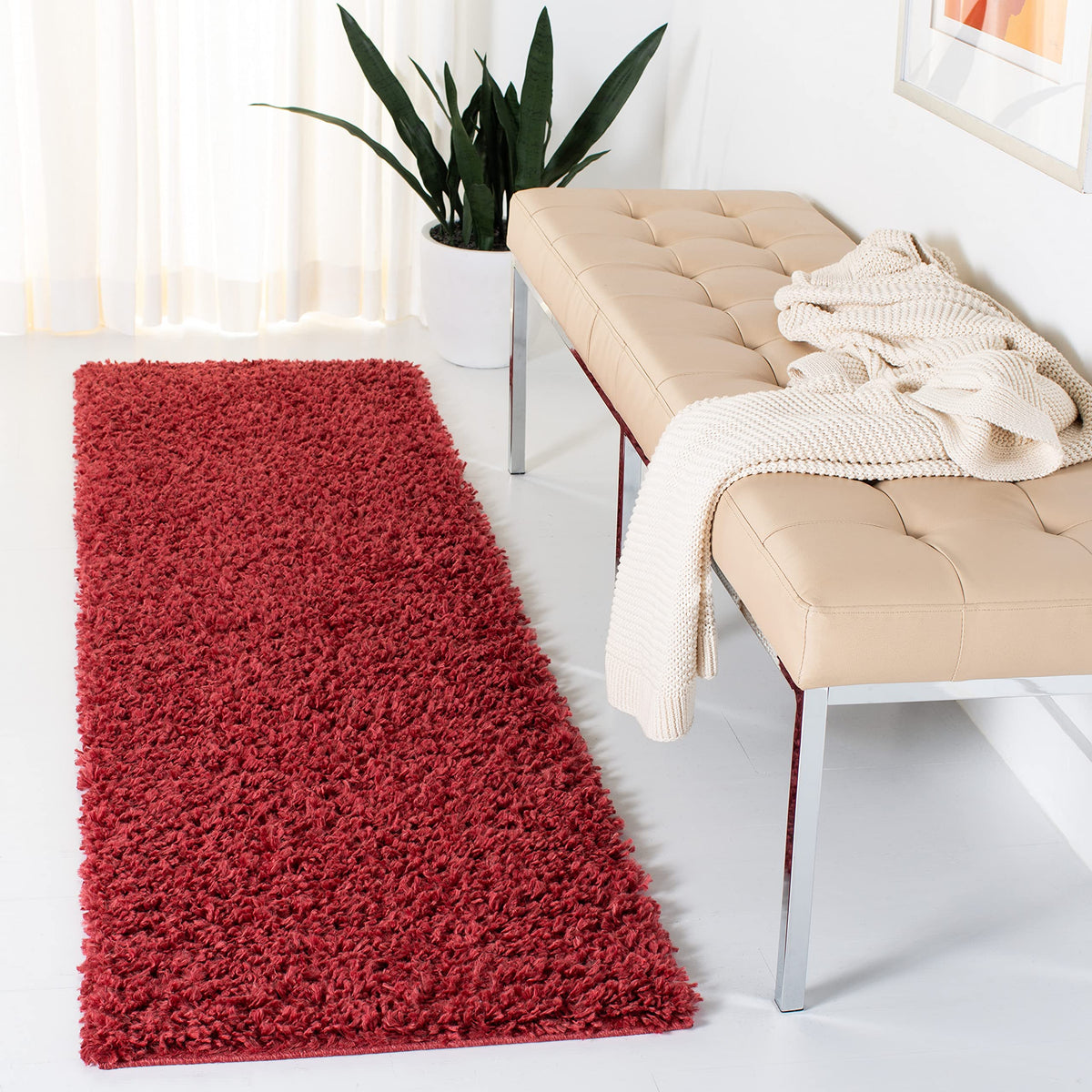 SAFAVIEH August Shag Rug 5'3"x7'6", Soft Plush Modern Ivory AUG200C