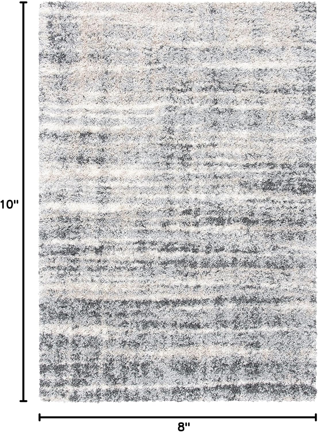SAFAVIEH Area Rug 8x10 - Fontana Shag Collection - Large - Grey & Ivory, Modern Design, Non-Shedding & Easy Cleaning, Ultra Plush Thick Pile, Ideal for Living Room, Bedroom, Dining Space (FNT856G)