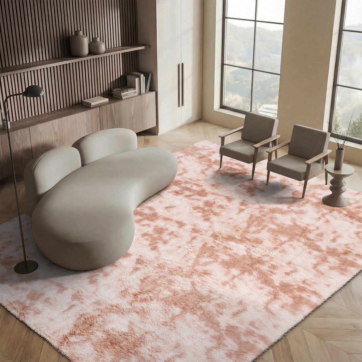 SAFAVIEH Rainbow Shag Collection Area Rug - 8' x 10', Light Beige, Slip Resistant, Non-Shedding & Easy Care, 1.6-inch Thick, Ideal for Living Room, Bedroom, Home Office, Dining Space (RBO100A-8)