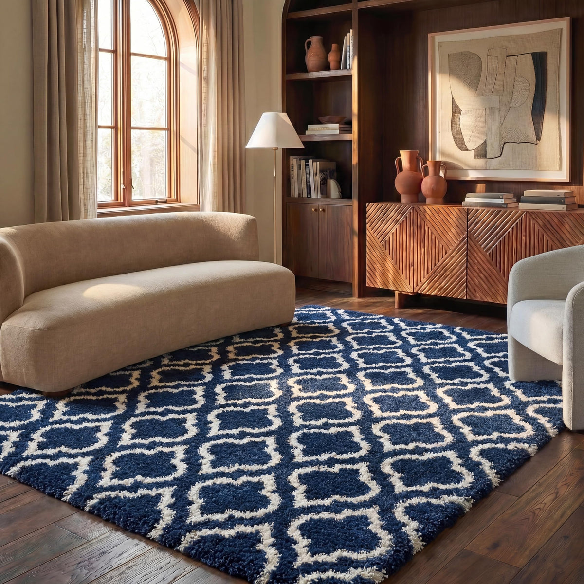 SAFAVIEH Hudson Shag Rug 8x10, Plush Large Multi Ivory & Beige SGH284E