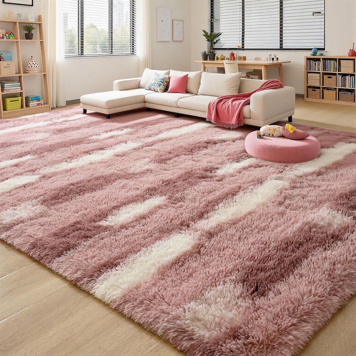 5x7 Plush Burgundy Red Area Rug