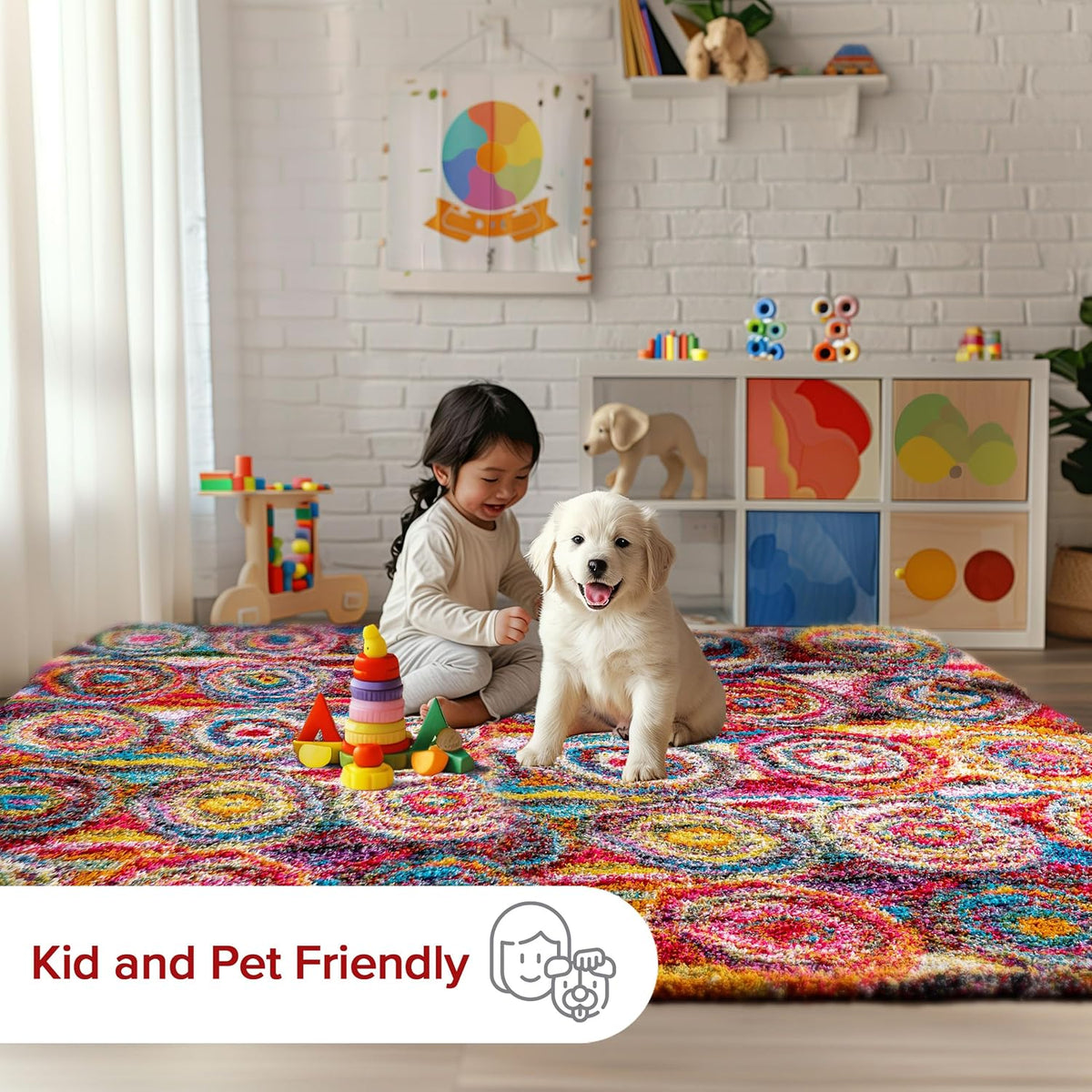nuLOOM Kindra Multicolor Abstract Power Loomed Area Rug, 4' x 6'