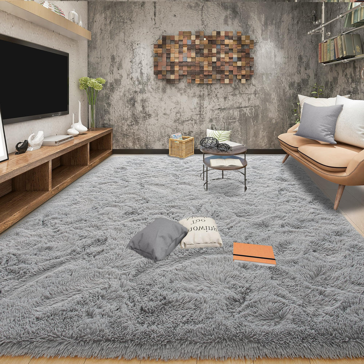 Tepook Fluffy Large Rugs for Living Room, 8x10 Area Rugs for Bedroom