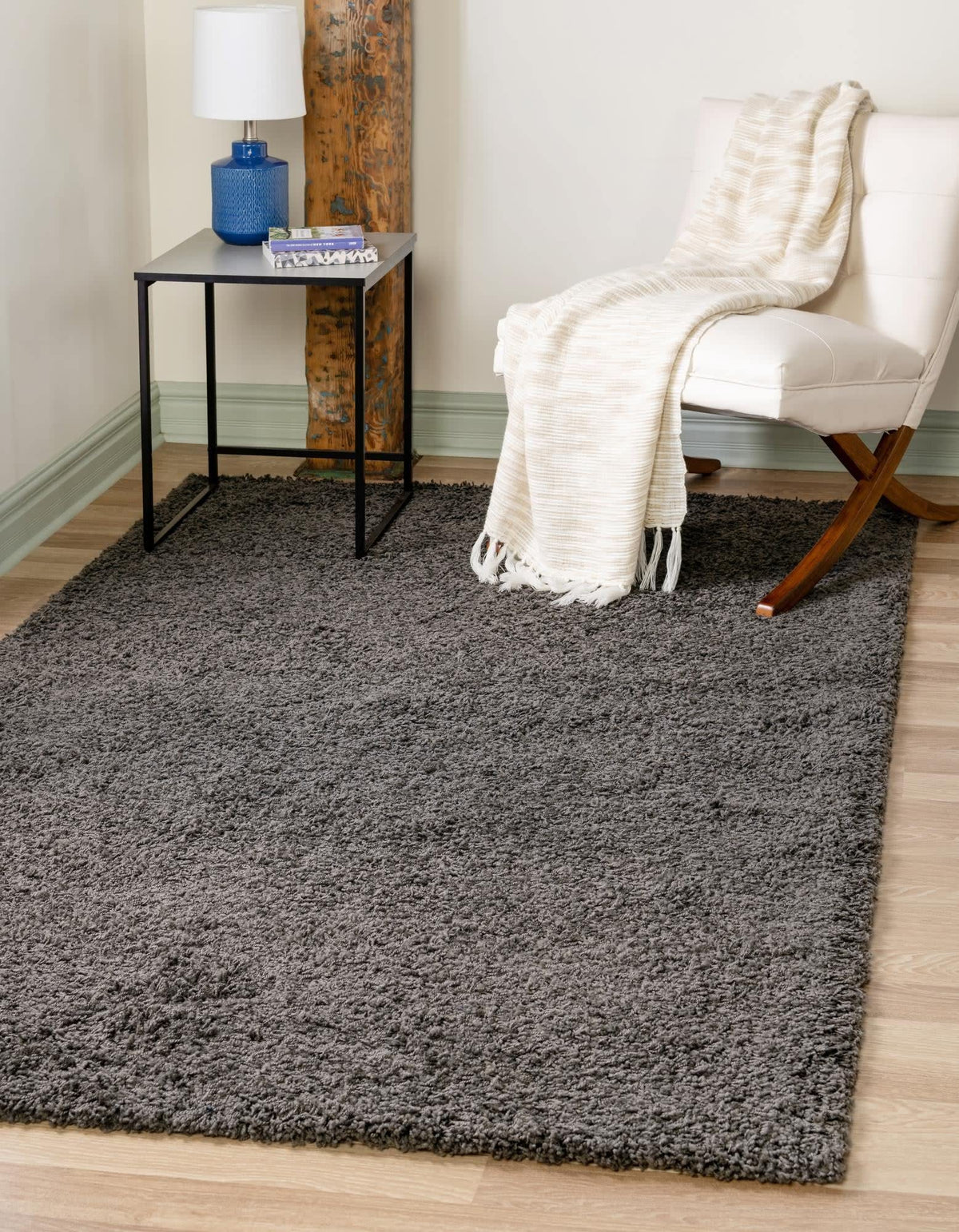 Unique Loom Solid Shag Collection Area Rug (8' x 10' Rectangle, Sandy Brown)