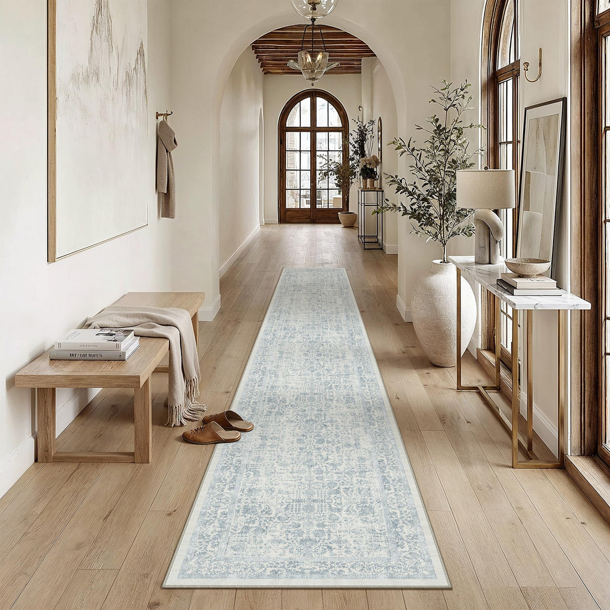 PureCozy Gray Area Rug 8x10 Vintage Floral